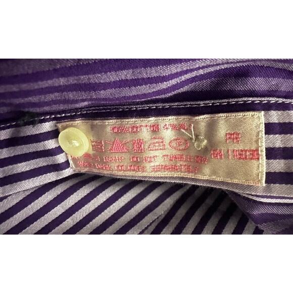 Charles Tyrwhitt Woman Jermyn Street US Size 6 Purple Striped Button Down Shirt - Picture 13 of 13